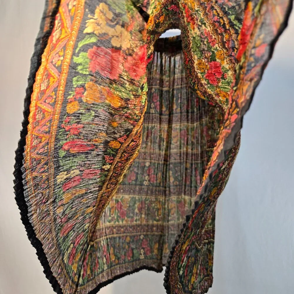 VINTAGE Semi-Sheer Festival Boho Full Peasant Silhouette Skirt OVERSIZED Size M. - Picture 4 of 17